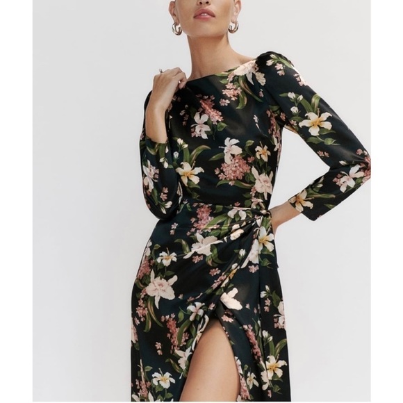 NWT Reformation Cassis Silk Dress - Picture 4 of 10